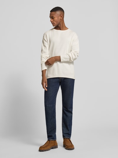 Tom Tailor Denim Regular Fit Strickpullover aus reiner Baumwolle Offwhite 1