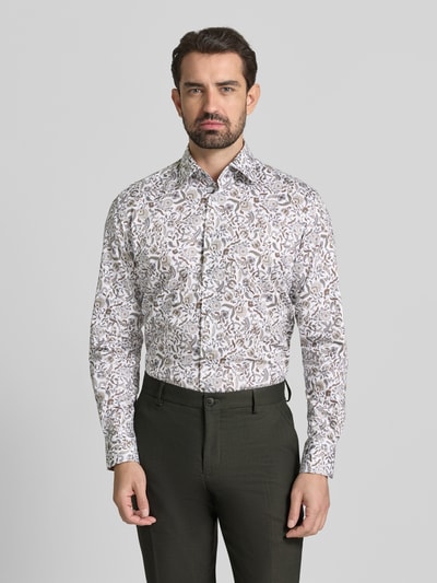 ETERNA Regular fit zakelijk overhemd van katoen met kentkraag Zand - 4