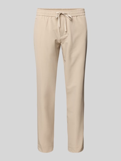 BOSS Green Relaxed fit stoffen broek met elastische band, model 'T_Flex' Beige - 2