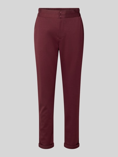 FREE/QUENT Slim fit stoffen broek met vaste boorden, model 'Nanni' Bordeaux - 2