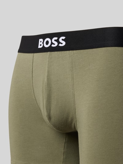 BOSS Regular Fit Trunks aus Baumwoll-Elasthan-Mix im 3er-Pack Oliv 2