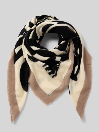 Codello Schal in Strick-Optik mit geometrischem Allover-Print Black 1