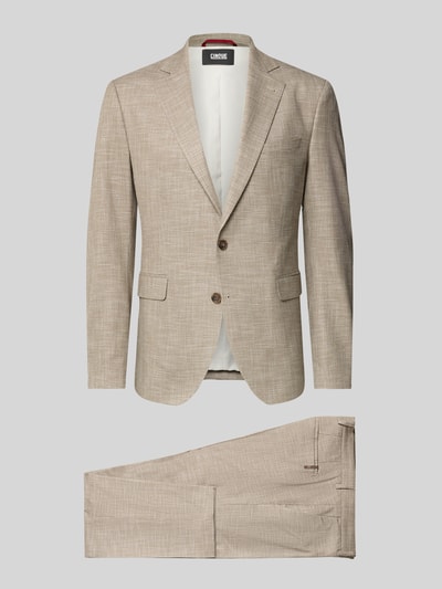Produktfoto, Regular Fit Blazer aus Viskose-Mix Modell 'Dalotti' von CINQUE in Beige mit Reverskragen, 2-Knopf-Design, Pattentaschen, feine Struktur. Herren Blazer, elastischer Viskose-Mix, Maße: Bundweite 44 cm, Rückenlänge 73 cm, Schulterbreite 42 cm, Ärmellänge 64 cm, Innenbeinlänge 80 cm.