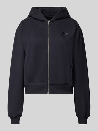 Produktfoto, Sweatjacke mit Label-Stitching von Under Armour in Schwarz aus Baumwoll-Mix, Regular-Fit, Kapuze, Reißverschluss, Eingrifftaschen