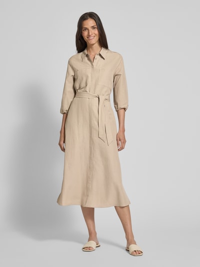 comma Hemdblusenkleid mit Brusttaschen Taupe 4
