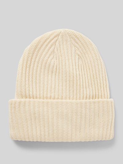 Pieces Beanie aus Rippstrick mit Umschlag Modell  'HEXO' Sand 1