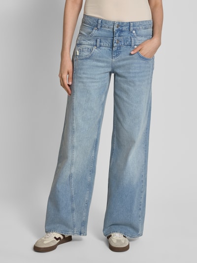 ETIQUETT ESSENTIALS Wide leg jeans in dubbellaagse look, model 'Dancer' Jeansblauw - 4