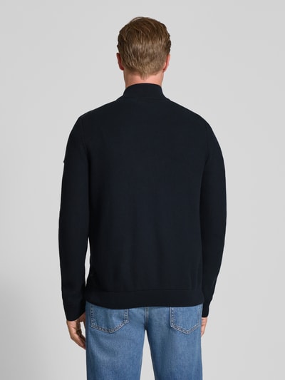 bugatti Gebreid vest met opstaande kraag Marineblauw - 5