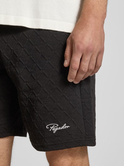 Pegador Sweatshorts met structuurmotief, model 'Jovren' Zwart - 3