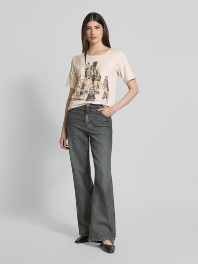 monari T-Shirt mit Strasssteinbesatz Sand 1