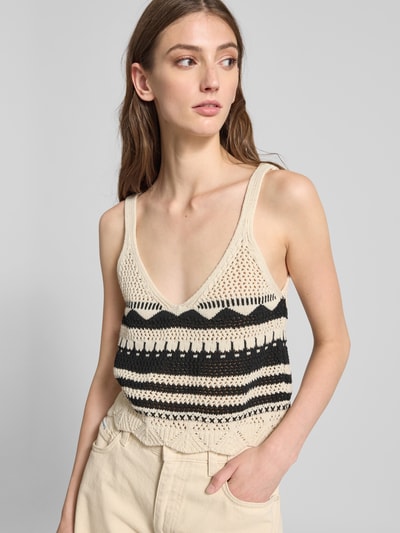 Only Regular Fit Strick Tank Top aus Baumwoll-Mix Modell 'MERIDA' Metallic Black 3