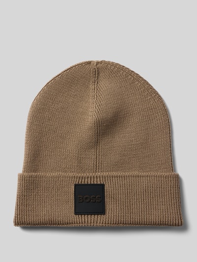 BOSS Czapka z mieszanki wełny model ‘FOXXY’ Khaki 1