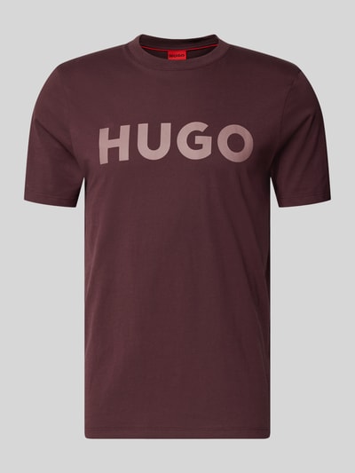 Produktfoto, Regular Fit T-Shirt aus reiner Baumwolle Modell 'DULIVIO' von HUGO in Optik: Unifarben mit Label-Print, Rundhals, Kurzarm
