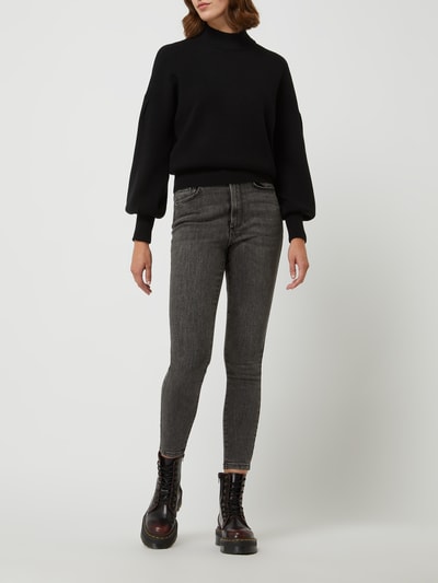 Vero Moda Jeansy z wysokim stanem o kroju skinny fit z dodatkiem streczu model ‘Loa’  Średnioszary 1