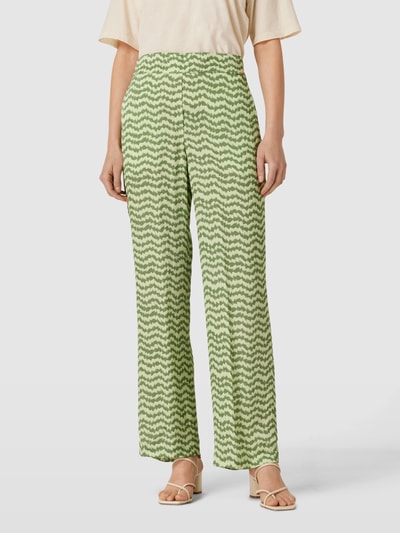 Cinque Stoffen broek met all-over motief, model 'SLEEPO' Groen - 4