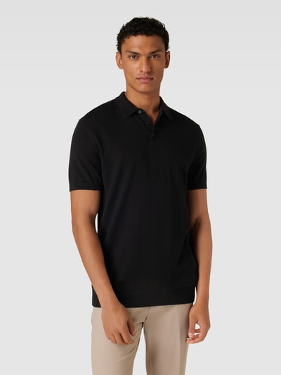 SELECTED HOMME Koszulka polo z krótką listwą guzikową model ‘BERG’ Czarny 4