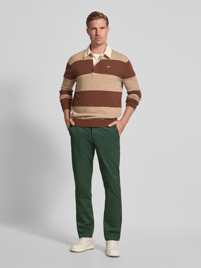 Tommy Hilfiger Straight leg chino van katoenmix, model 'DENTON' Donkergroen - 1