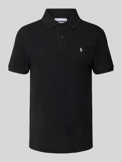 REVIEW Regular Fit Poloshirt mit Label-Stitching Black 2