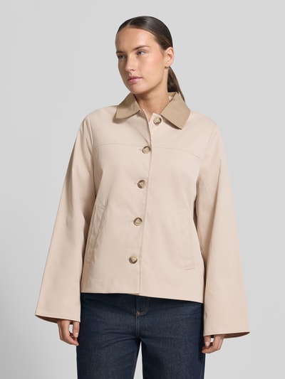 VERO MODA Bluzon o kroju regular fit z wykładanym kołnierzem model 'CHELSEAPOPPY' Piaskowy 4