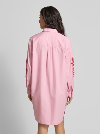 Jake*s Casual Knielanges Hemdblusenkleid mit Stitchings Fuchsia 5