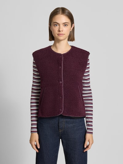 JJXX kamizelka o kroju regular fit z futerka model 'Vera' Bordowy 4