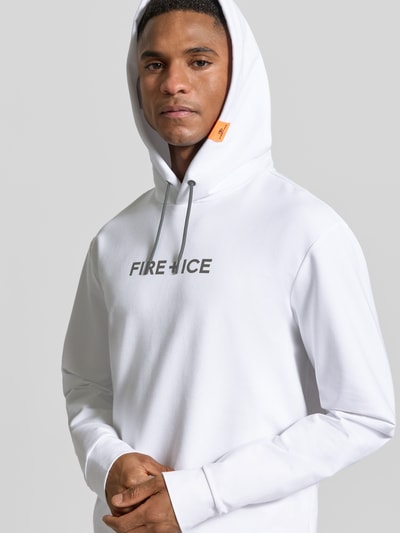 FIRE + ICE Bluza z kapturem z logo model 'CADELL' Biały 3
