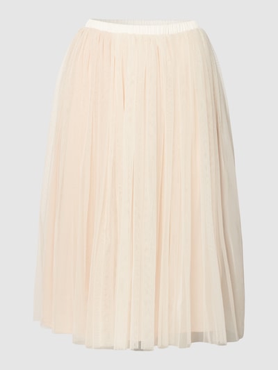 LACE & BEADS Knielange rok met plissévouwen Beige - 2