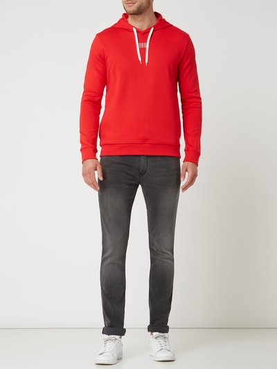 HUGO Hoodie met logoprints, model 'Dondy' Rood - 1