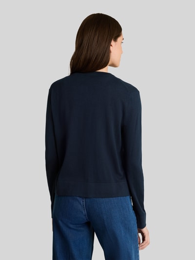 Tom Tailor Regular Fit Strickjacke aus Baumwoll-Mix mit Seiden-Anteil Marine 5