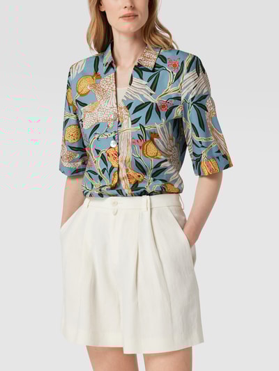 Christian Berg Woman Bluse mit Allover-Muster Helltürkis 4