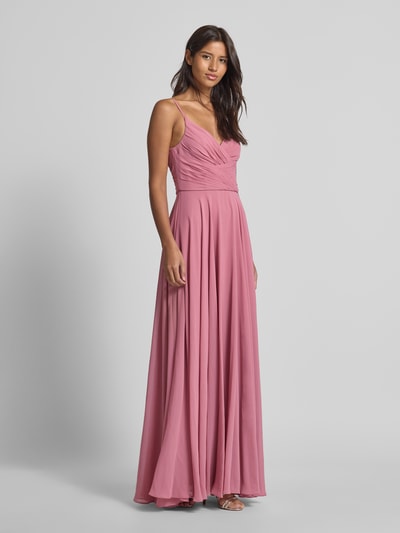Mascara Abendkleid mit gelegten Falten Altrosa 1