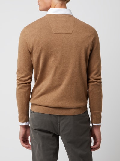 Tom Tailor Pullover mit V-Ausschnitt  Mittelbraun Mel 5