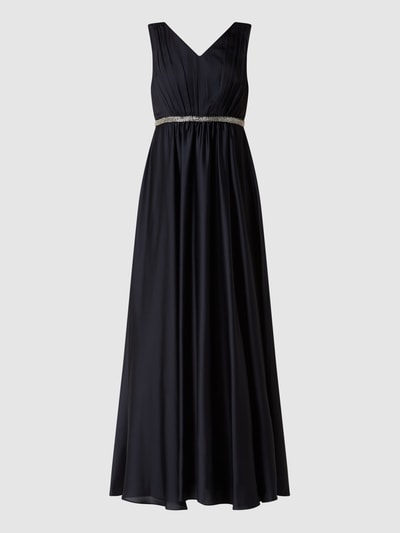 Christian Berg Cocktail Abendkleid aus Chiffon  Marine Melange 2