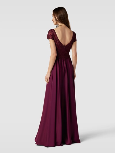 Luxuar Abendkleid mit Ziersteinbesatz Bordeaux 5