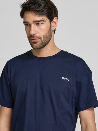 HUGO T-Shirt mit Label-Print Modell 'TORTUGA' Marine 3