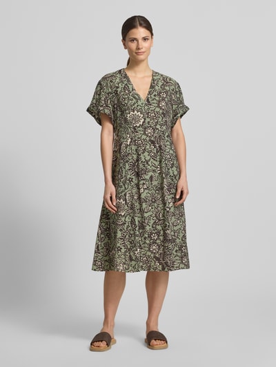 Marc O'Polo Ausgestellt Freizeitkleid aus Viskose-Mix Hellgruen 4