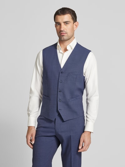 Carl Gross Gilet met knoopsluiting, model 'Wilson' Blauw - 4