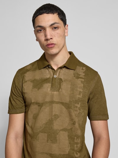 Diesel Poloshirt mit kurzer Knopfleiste Khaki 3