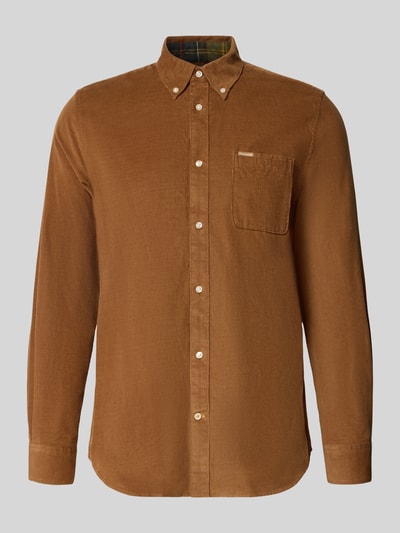 Barbour Tailored Fit Cordhemd mit Brusttasche Sand 1