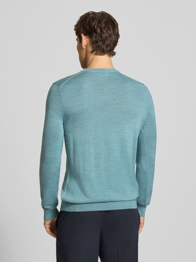 Christian Berg Men Strickpullover aus Woll-Mix mit V-Ausschnitt Schilf Melange 5