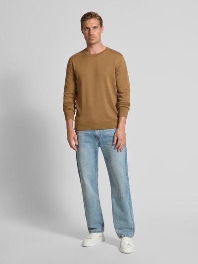 Armedangels Regular Fit Strickpullover aus reiner Baumwolle Modell 'LOUKAA' Camel 1