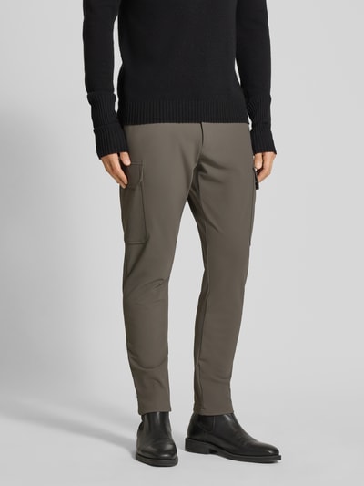 Antony Morato Skinny fit broek met applicatie, model 'BJORN' Olijfgroen - 4