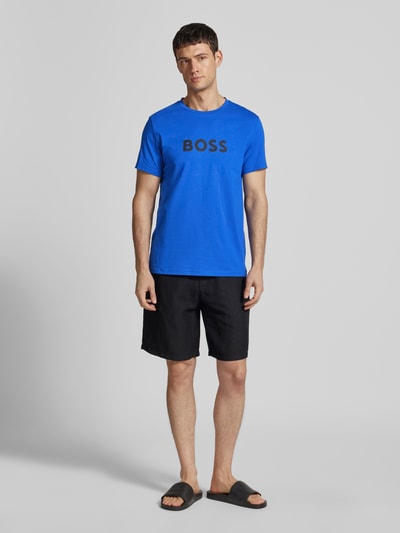 BOSS T-shirt z nadrukiem z logo Królewski niebieski 1