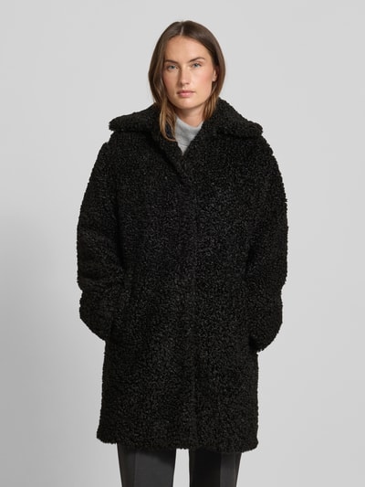 HUGO Płaszcz z futerka o kroju regular fit z wykładanym kołnierzem model ‘MIMINA-1’ Czarny 4