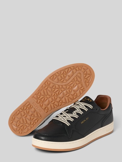 Replay Leren sneakers met labeldetails, model 'SMASH CHOICE' Zwart - 4