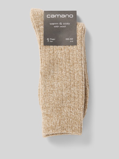camano Socken mit geripptem Abschluss Camel 3