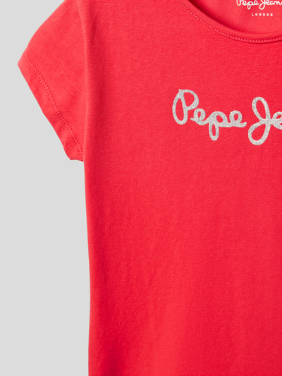 Pepe Jeans T-Shirt mit Label-Detail Modell 'HANA' Rot 2