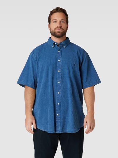 Polo Ralph Lauren Big & Tall PLUS SIZE vrijetijdsoverhemd met structuurmotief Donkerblauw - 4