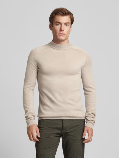 CG - Club of Gents Gebreide pullover met structuurmotief, model 'Bertie' Beige - 4