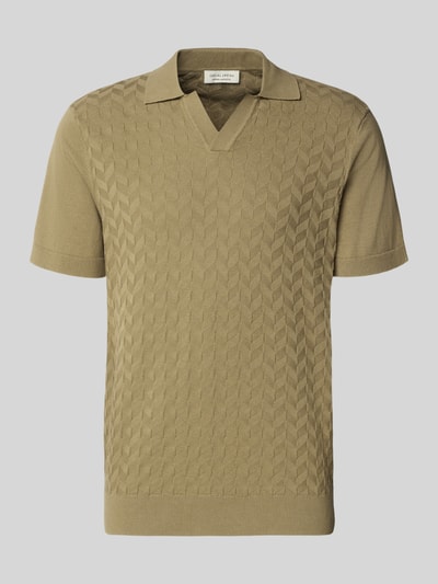 Produktfoto, Regular Fit Poloshirt mit Strukturmuster Modell 'DYRVIK' von Casual Friday aus Reine Baumwolle, sandfarben, Polokragen, Gerippte-Abschlüsse, Rückenlänge bei Größe M 72 cm.